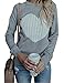 shermie Womens Pullover Sweaters Long Sleeve Crewneck Cute Heart Knitted Sweaters Grey, Medium