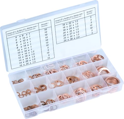 Bague d'étanchéité cuivre Assortiment 150 pièces