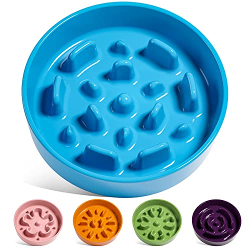 Le Tauci Ceramic Slow Feeder Dog Bowls Small Breed, 0.6 Cups Dog Food Dish For Fast Eaters, Puzzle Bowl For Small Dogs And Cats,Blue #TOP25