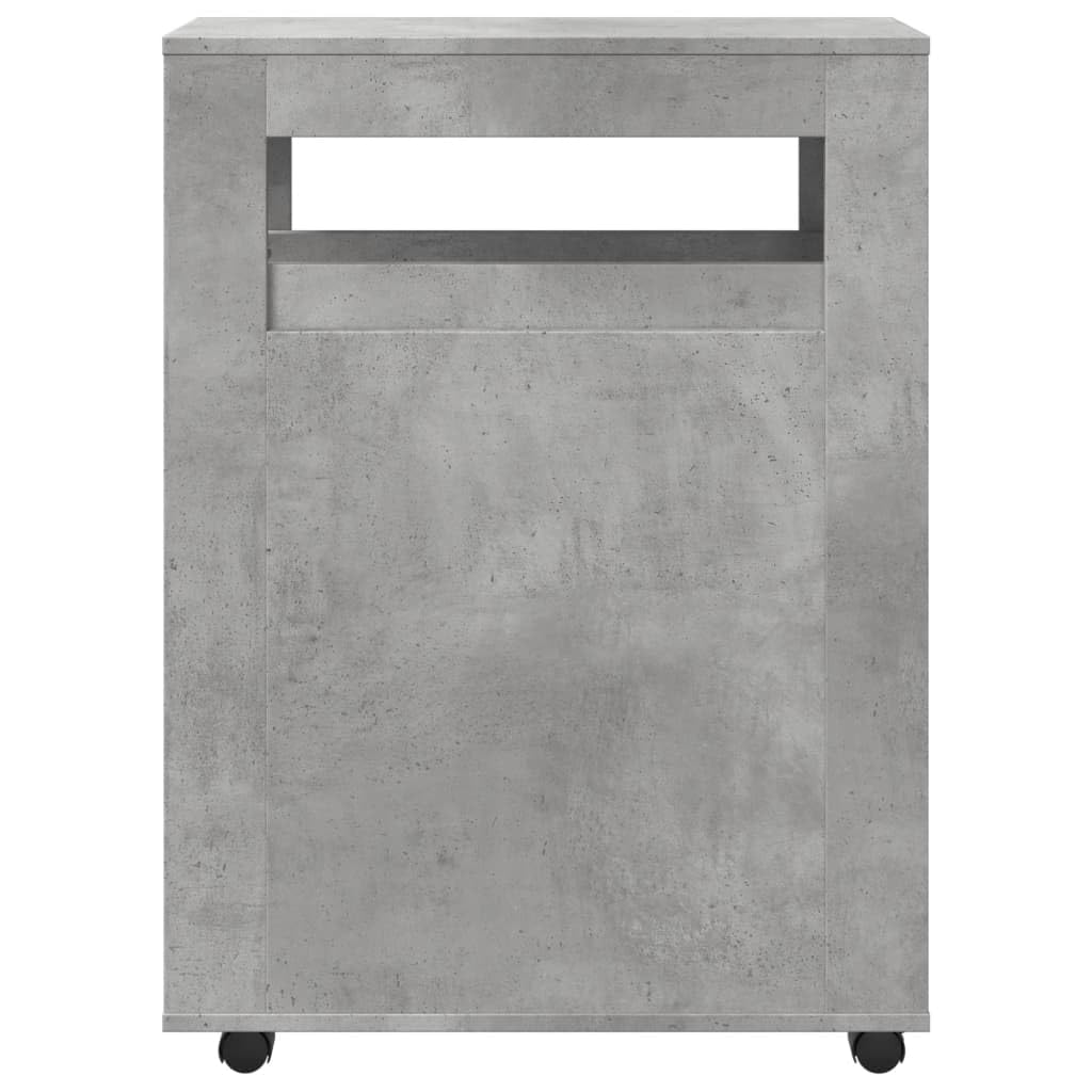 Armadietto da bagno e cucina stretto, grigio cemento, con ruote, 65 x 23 x 90 cm, in legno, stabile, mobile, con cassetti, per bagno, cucina o soggiorno