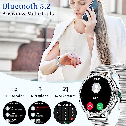 Image of Smart Watches for Women, 1.3 inchHD Fitness Tracker with Blood Pressure /Heart Rate Monitor, Bluetooth 5.2 Make Calls Smart Watch for Android /iOS Phones, IP68 Waterproof Fitness Watch for Women