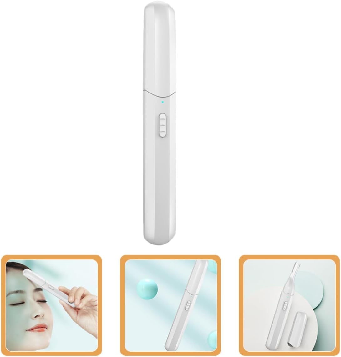 Portable Electric Eyebrow Shaver for Men and Women, White ABS