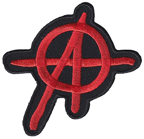 D020 - Ecusson Patch Brodé Thermocollant - 8,5 cm x 8 cm - Anarchy Orange