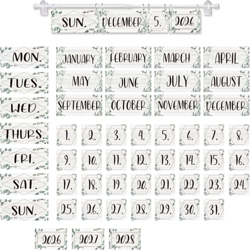 Chiisong Eucalyptus Classroom Flip Calendar Bulletin Board Calendar Set