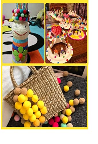 300Pcs Pom Poms With 14Pcs Double Sided Tab, Soft & Fluffy Puff Balls,Multi-Colored 10 To 20Mm Pompoms For Arts And Crafts,Perfect For Kids, Diy Creative Crafts Decorations #TOP5