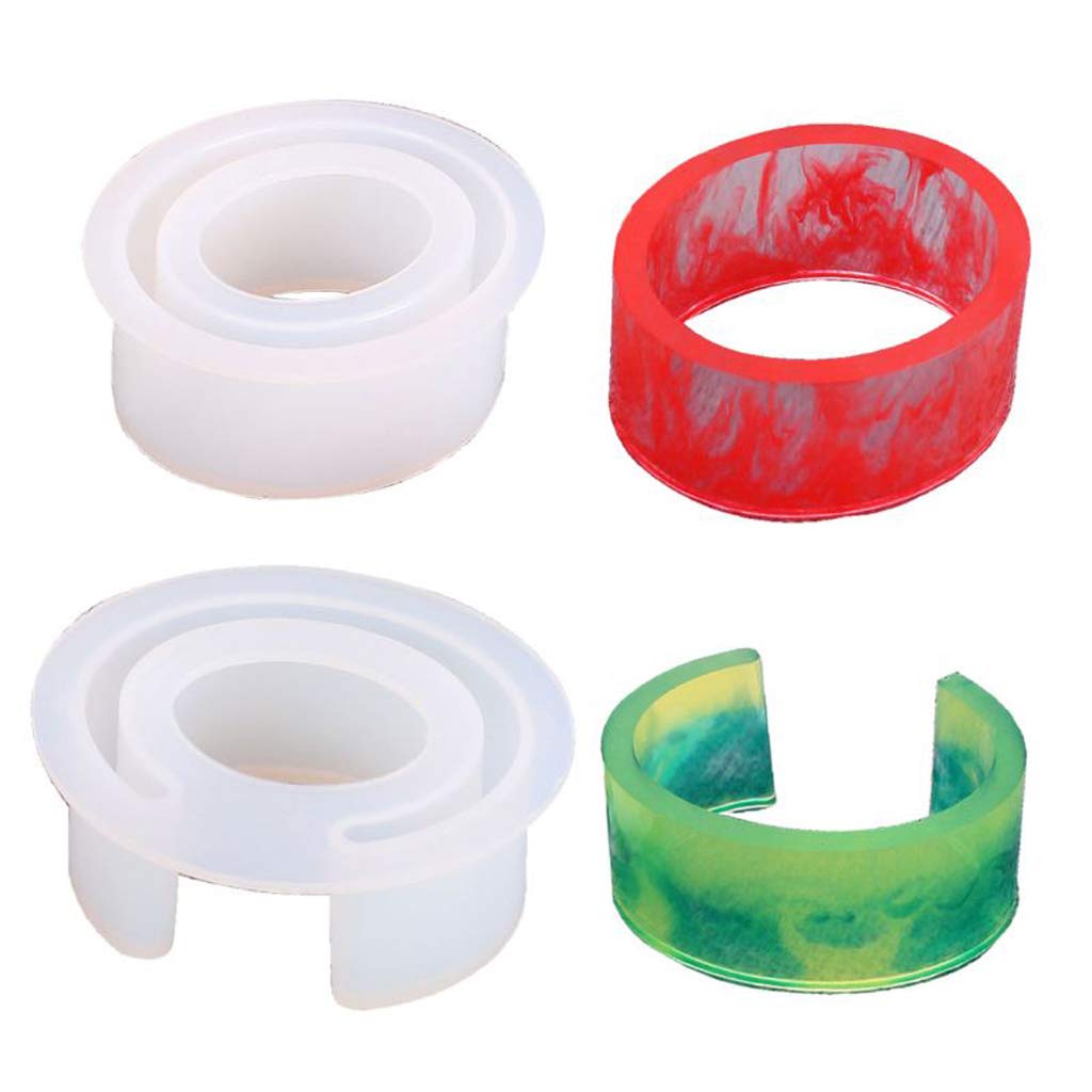 Brazalete Brazalete de Resina Molde de Fundición Silicona Transparente | Herramientas para hacer joyas, silicona transparente, resina fundida, pulsera abierta para puños, flores secas