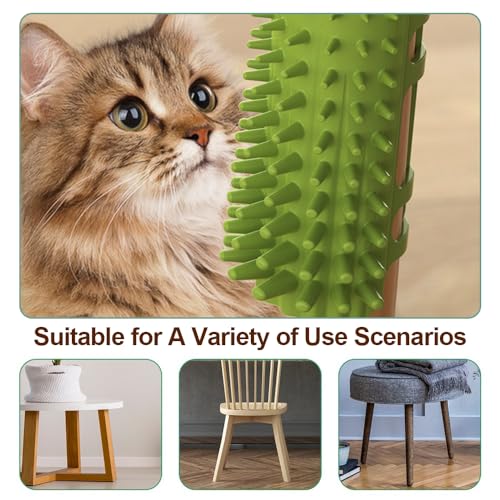 DONGKER Cuidados pessoais para gatos, 2 peças de silicone para massagem de canto para animais de est