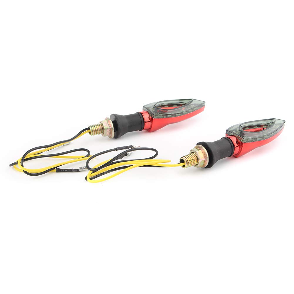 Cnfang4 Motorcycle Turn Signal Lights Indicators LED Lamp for Yamaha for HONDA for Suzuki for Kawasaki, Red