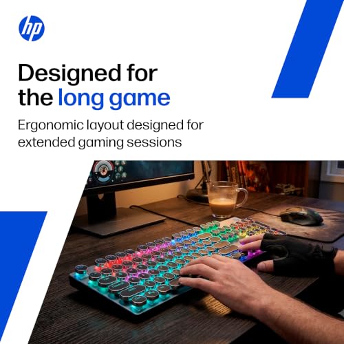 Image of HP GK400Y Mechanical Gaming Keyboard /Light Sync Backlit /Auto-Sleep Mode /RGB Colour /Full-Size Mechanical Keyboard