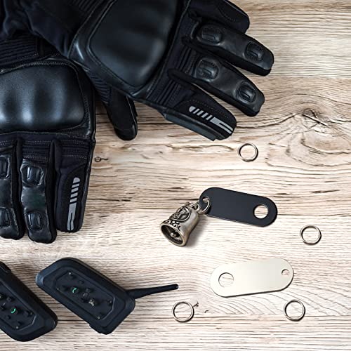 Image of 4 Pieces Motor Bell Hangers and 4 Pieces Split Rings, Fits for Any Bell (Black, Silver)