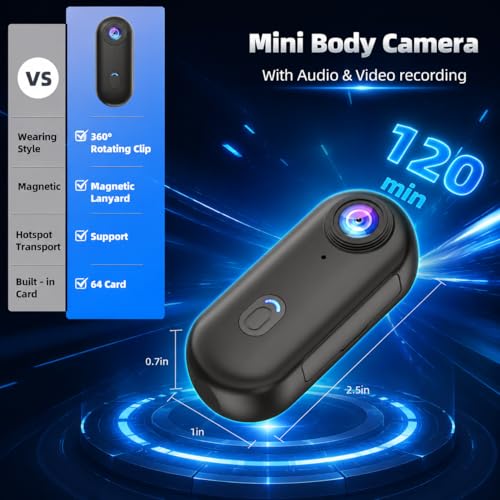 Image of dahocamgo 4K Mini Body Camera, Waterproof Wearable Cam