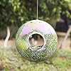 Bird Feeder, Round Squirrel-Proof Wild Bird Feeder, Fly-Through Hanging Glass Design, Large Wreath-Shaped Bird Feeder, Mosaic Patterns for Outdoor Gardens and Yards Decoration, Green