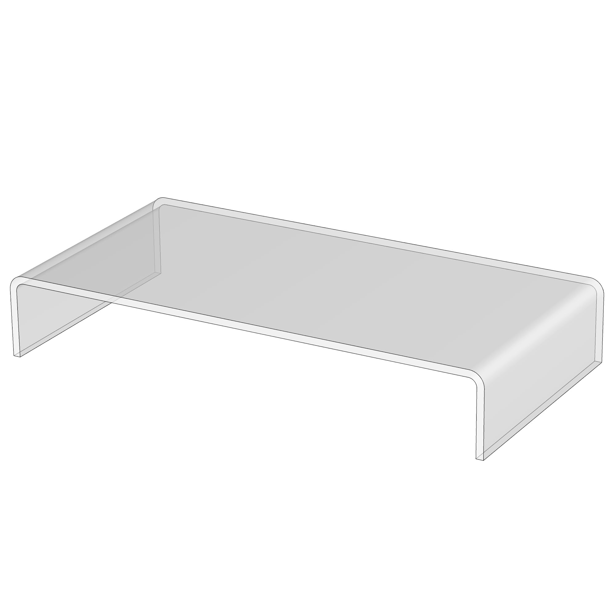3R W Design Clear Acrylic Display Risers- Premium Shelf Riser Display Stands and Plinths - Hoverstand- Made in UK (45*22.5*7.5cm 4mm-thick, Max Load 0.9kg) — image 1
