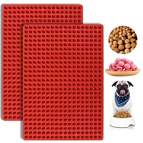 Palksky 2 Pack 468-Cavity Mini Round Silicone MoldChocolate Drops MoldDog Treats PanSemi Sphere Gummy Candy Molds for Ganache Jelly Caramels Cookies Pet Treats Baking Mold