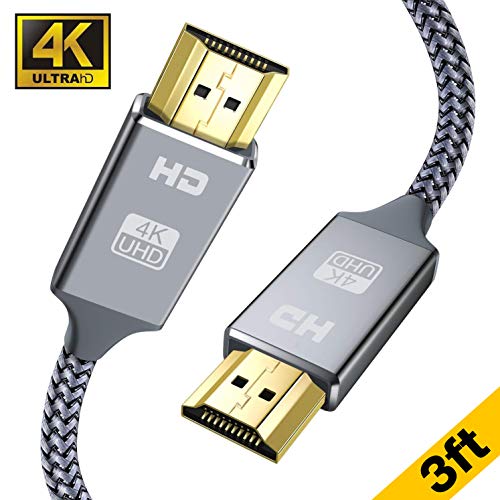 4K HDMI Cable 3ft, Oldboytech 2.0 HDMI Cord Supports (4K@60HZ, 2160P, 1080P, 3D, Ethernet - Upgraded Braided HDMI to HDMI Cable - Audio Return(ARC) Compatible UHD TV, Blu-ray, PS4/3 ect)