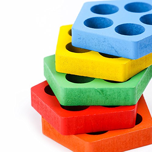 Image of kizh Wooden Sorting Stacking Toys Color Recognition Shape Sorter Gift Educational Learning Toy Puzzles for Toddler Kids Baby Ages 3 4 6