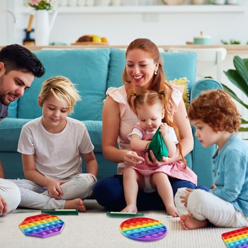 Lithyc 4 StüCke Popit,Silikon Pop Bubble,Silikonblasenspielzeug,Bubble Anti-Stress-Spielzeug,Silikon-Blase,Regenbogen-Bubble-Push-Spielzeug,Geeignet füR Autistische,Zappelige Menschen,Tolles Geschenk