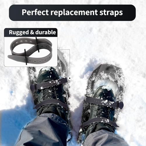 4 Pcs 12\" Snowshoe Straps Replacement Kit, Adjustable Ski Boot Wraps Ties for MSR Classic Snowshoe Straps,Ski Boot Binding Accessories (4, 12inch)