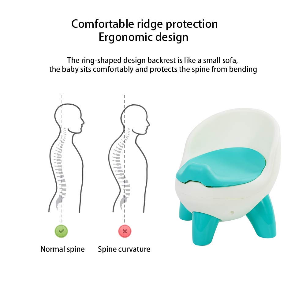 XIAOXIA Baby Töpfchen für Kinder, Kinder Toilettensitz, Trainingsstuhl Sitz für Jungen und Mädchen Töpfchen, Baby Töpfchen mit gepolsterter Rückenlehne,Blau