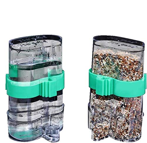 Wpmlady 2 Pcs Automatic Bird Waterer Food Feeder, Birds Clear Dispenser Feed, Bird Feed Water Dispenser (2 Pcs)