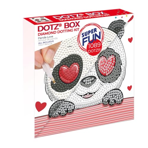 DIAMOND DOTZ BOX 2592832 Original 5D Diamond Painting Box Set, Panda Liebe, DIY Diamant-Malerei-Kit mit Motivbox und Glitzersteinen für Kinder ab 6 Jahren, Beginner