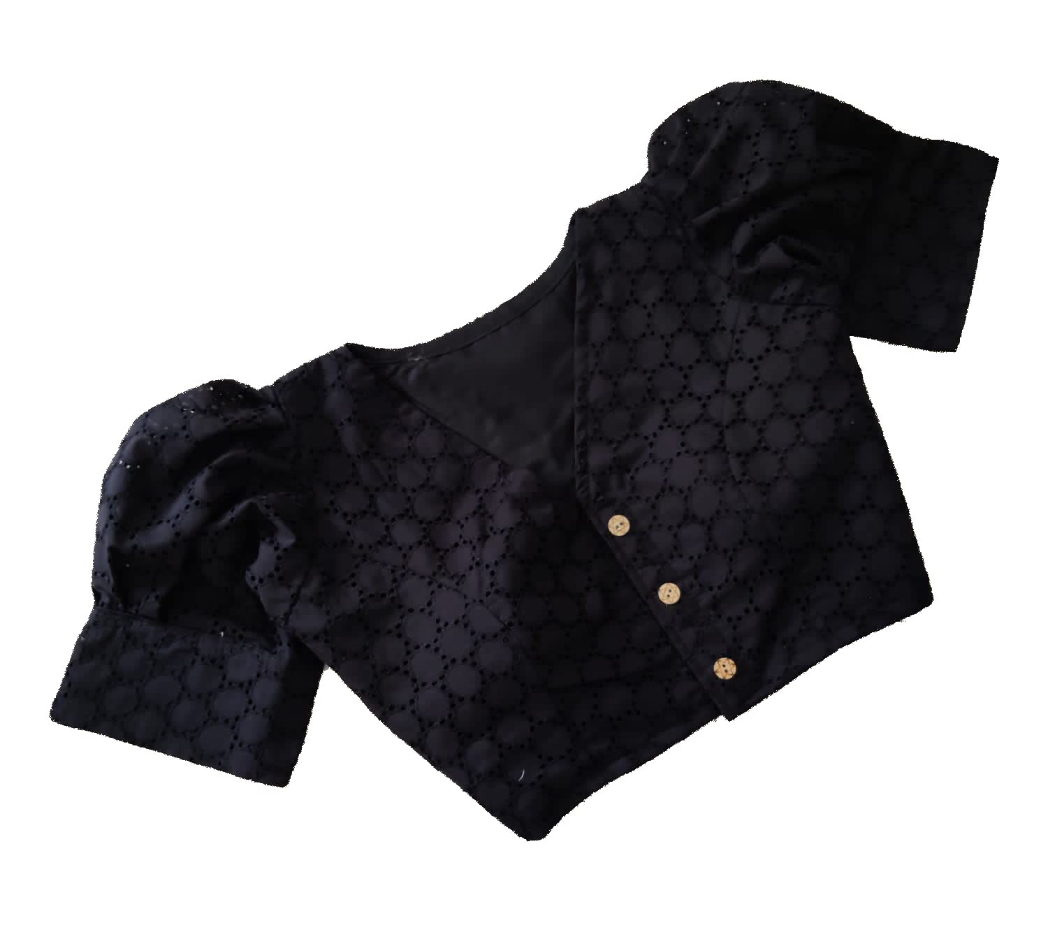 Hitarth Fashion Women's Trending Pure Cotton Hakoba Blouse With V Nack & Puff Sleeve