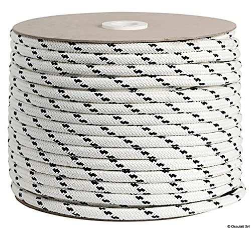 Ecoute en polyester mat blanc 8mm souple et antiglisse pour voiles