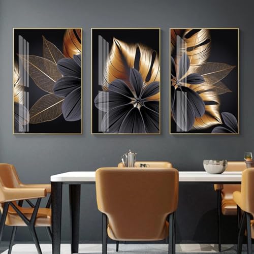 Impressions d'art mural feuille de cuivre noire décoration intérieure KEBIA 60x80