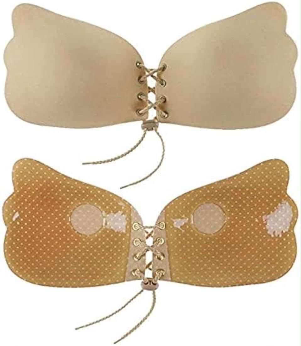 Women's Strapless Sticky Bra | Invisible Backless Adhesive Push-Up Bra | Reusable Silicone | Free Size Beige-picture-25
