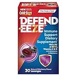 Defend-EEZE Immune Support Dietary Supplement Lozenges, 100% Daily Value of Zinc, Vitamins C & D per Dose, with Echinacea & Elderberry, Elderberry Flavor, 30 Lozenges