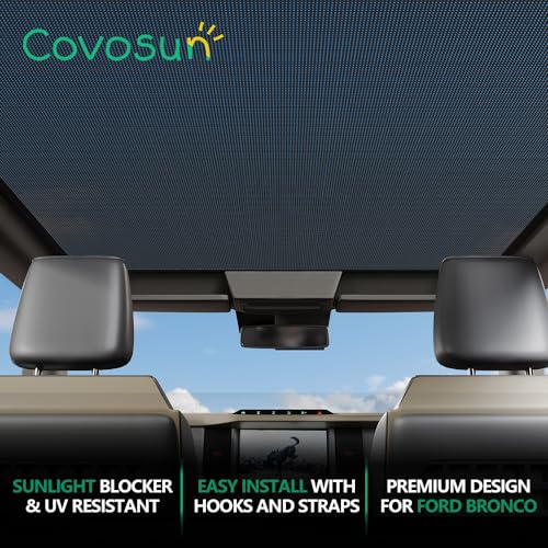 Covosun Guarda-sol Ford Bronco Bimini top, top de biquíni de malha, para-sol Bronco, acessórios de 4