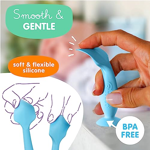 Image of Bumco Baby Bum Brush + Travel Diaper Cream Spatula Set (Gray & Blue)