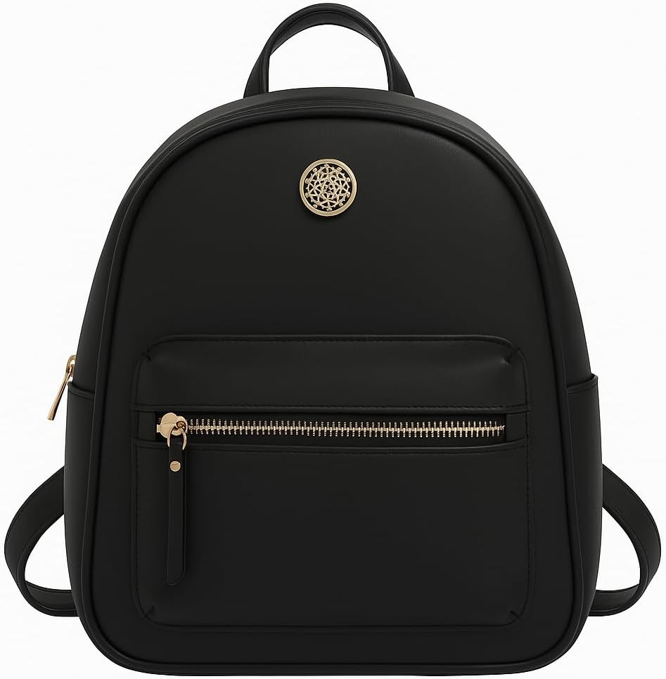 Mochila Feminina Luxo Monogramada Estilo Grife Internacional Alças Confortáveis Ajustáveis Zíper Dourado Espaço Interno Grande Bolsa Casual, Trabalho e Passeio