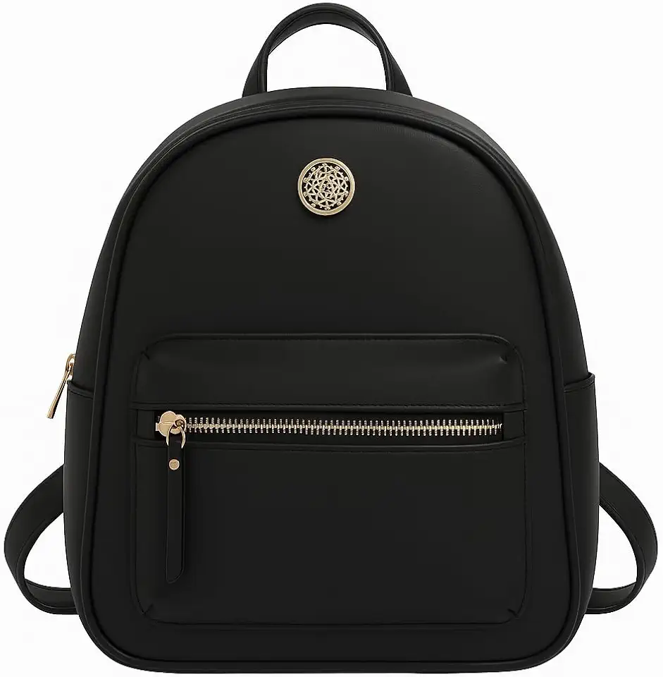 Mochila Feminina Luxo Monogramada Estilo Grife Internacional Alças Confortáveis Ajustáveis Zíper Dourado Espaço Interno Grande Bolsa Casual, Trabalho e Passeio