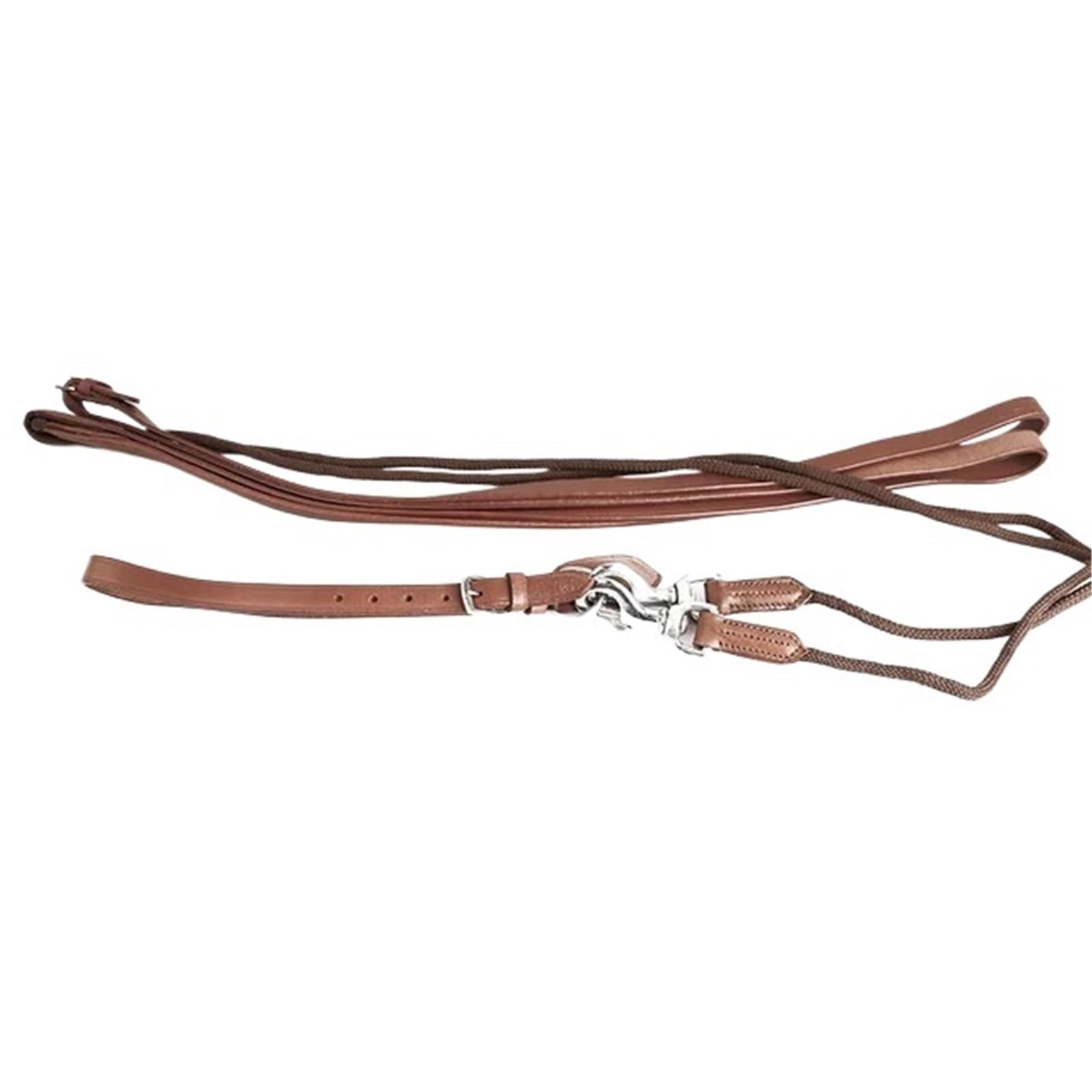 Ayuda de Entrenamiento de Cuero, riendas Escolares ecuestres, Brida for Montar a Caballo, Cuerdas largas for Caballos de Color marrón y Negro para Caballos(Brown)
