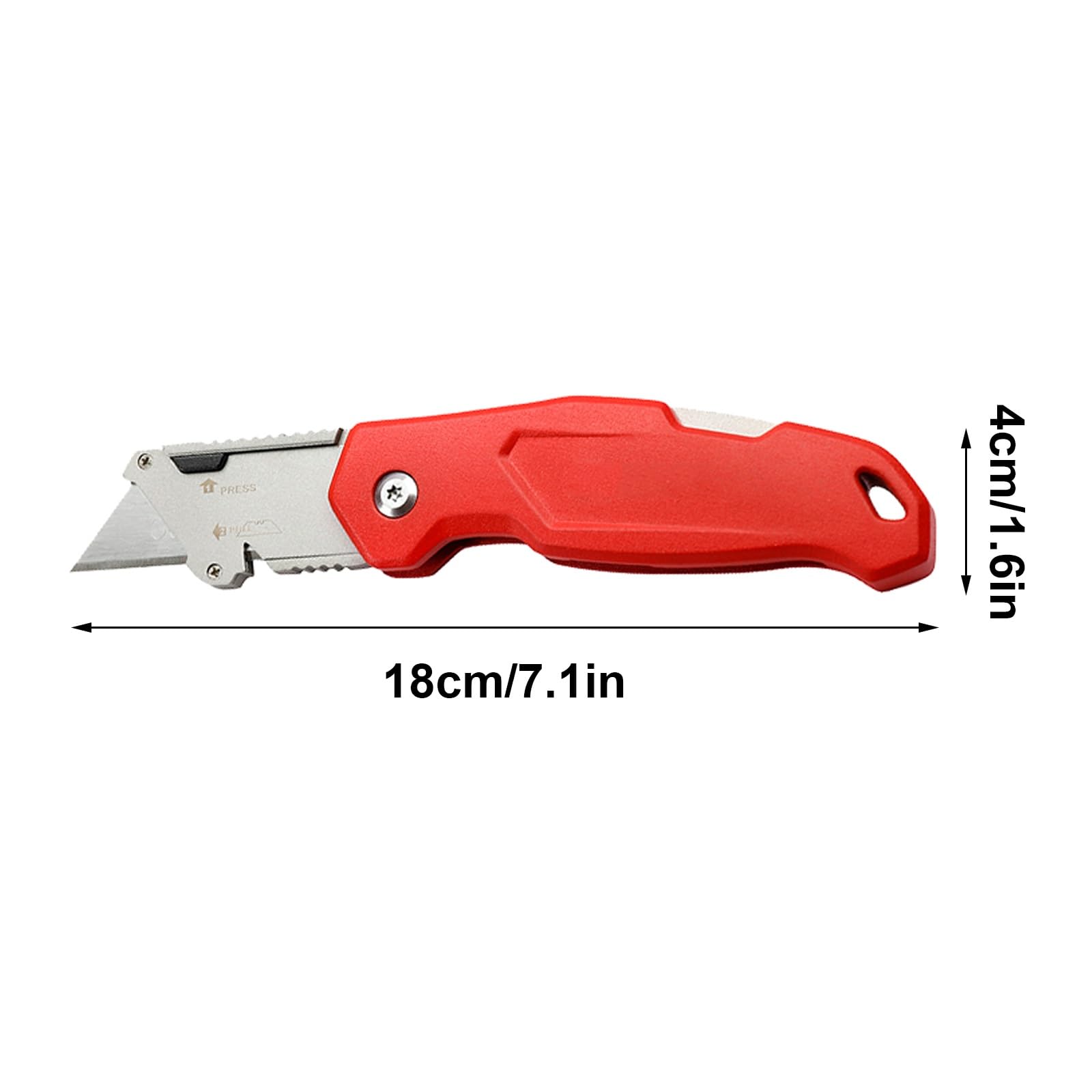 Navaja Multiusos Plegable de Alta Resistencia, Cortadora de Cajas de Construcción de Aleación de Aluminio Totalmente Metálica, Mango Ergonómico, Reemplazo Rápido de Hoja(*3)