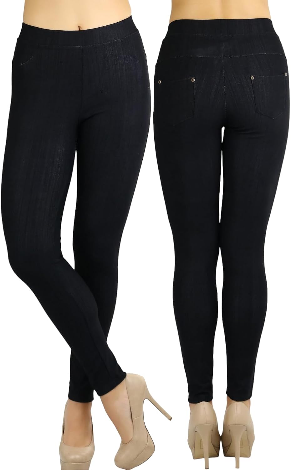 ToBeInStyle Women’s Easy Pull-On Denim Skinny Fit Comfort Stretch Leggings Jeggings