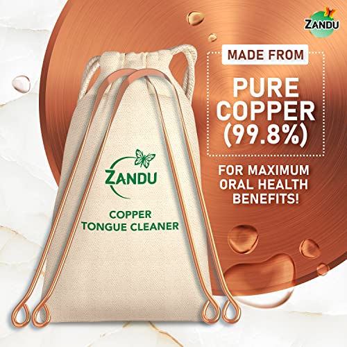 Zandu Copper Tongue Cleaner (Pack of 2) :An Anti-Microbial Tongue Cleaner for Managing Oral Health | Reduces Bad Breath & Supports Digestive Health... - Image 5