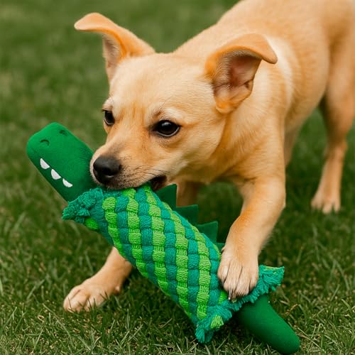Brinquedo de Corda Pet Mordedor Resistente Crocodilo Lagosta com Apito para Cães Grandes Médio Peque