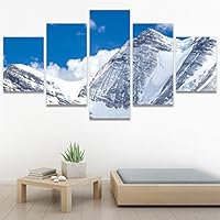 SIGNWIN 5 Panel Canvas Wall Art Modern Art Expressive Landscape Modern Mountain Top Multicolor Photography for Home Decorations Ready to Hang - 60