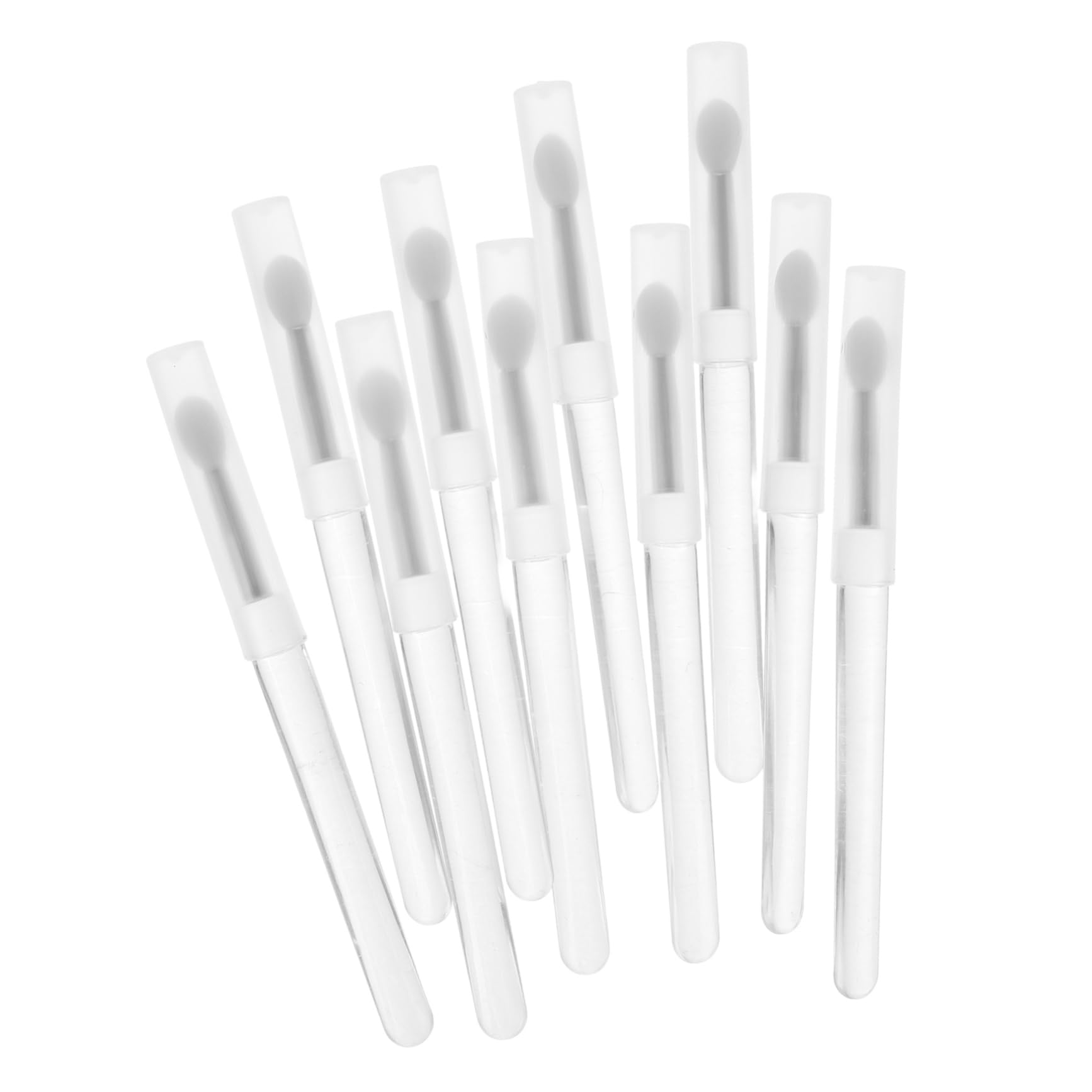 FRCOLOR Mini Lip Brush Applicator Set 10pcs Silicone Makeup Brushes for Lipstick Lip Scrub Travel-friendly Easy-clean Lids