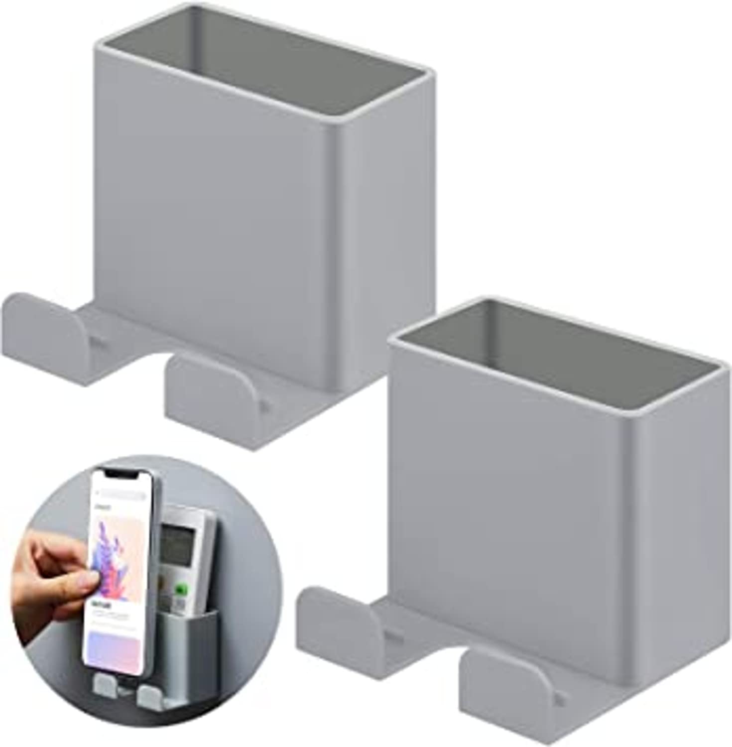 PRAYAS Mobile Phone Wall Holder, Wall Mount Cell Phone Holder for Bed, Self-Adhesive Remote Control Mobile Phone Plug Wall Holder, Phone Holders for Shower Bed Wall (Pack of 2, Grey) (B0BBCPXZ2M) Amazon Price History, Amazon Price Tracker