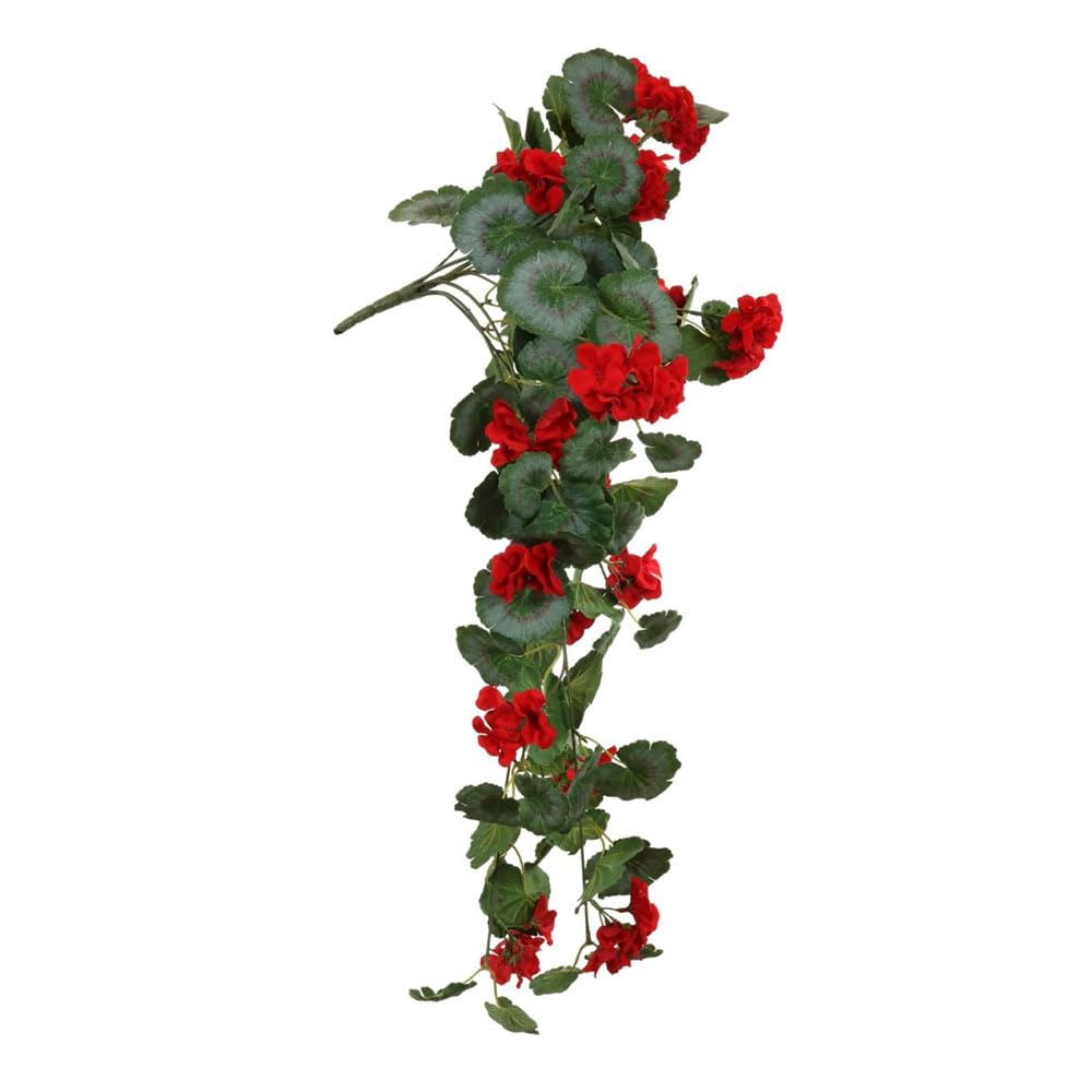 FloristryWarehouse aux Silk Trailing Red Geranium Bush 75cm/29 Inches