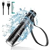 Linterna Led Recargable, Linternas Led Alta Potencia, 1500 Lumens Mini Linterna de Led Bolsillo, Antorcha Táctica de Policía Impermeable de 5 Modos Para Acampar, Senderismo, Emergencia PEETPEN L21