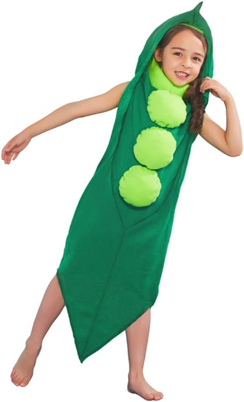 Amazon ハロウィン衣装 さやえんどう 子供 コスプレ衣装 着ぐるみ えんどう豆 さやエンドウ 変装 エンドウ豆 コスチューム 女の子 男の子 食べ物コスプレ 演出服 仮装 S キッズコスチューム ホビー