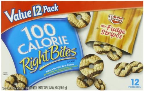 Fudge Shoppe Right Bites Mini Fudge Stripes, 12-Count Packets (Pack of 6)
