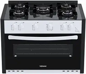 Fogao de Embutir 5 Bocas Venax Picasso Line Branco Gas Glp
