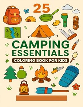 Paperback 25 Camping Essentials Coloring Book for Kids Book