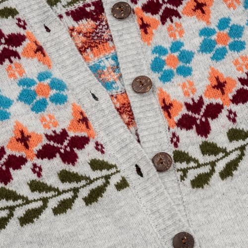 Image of Women's Funny Fall Winter Animal Floral Christmas Tree Long Sleeve Button Knit Cardigan Sweater