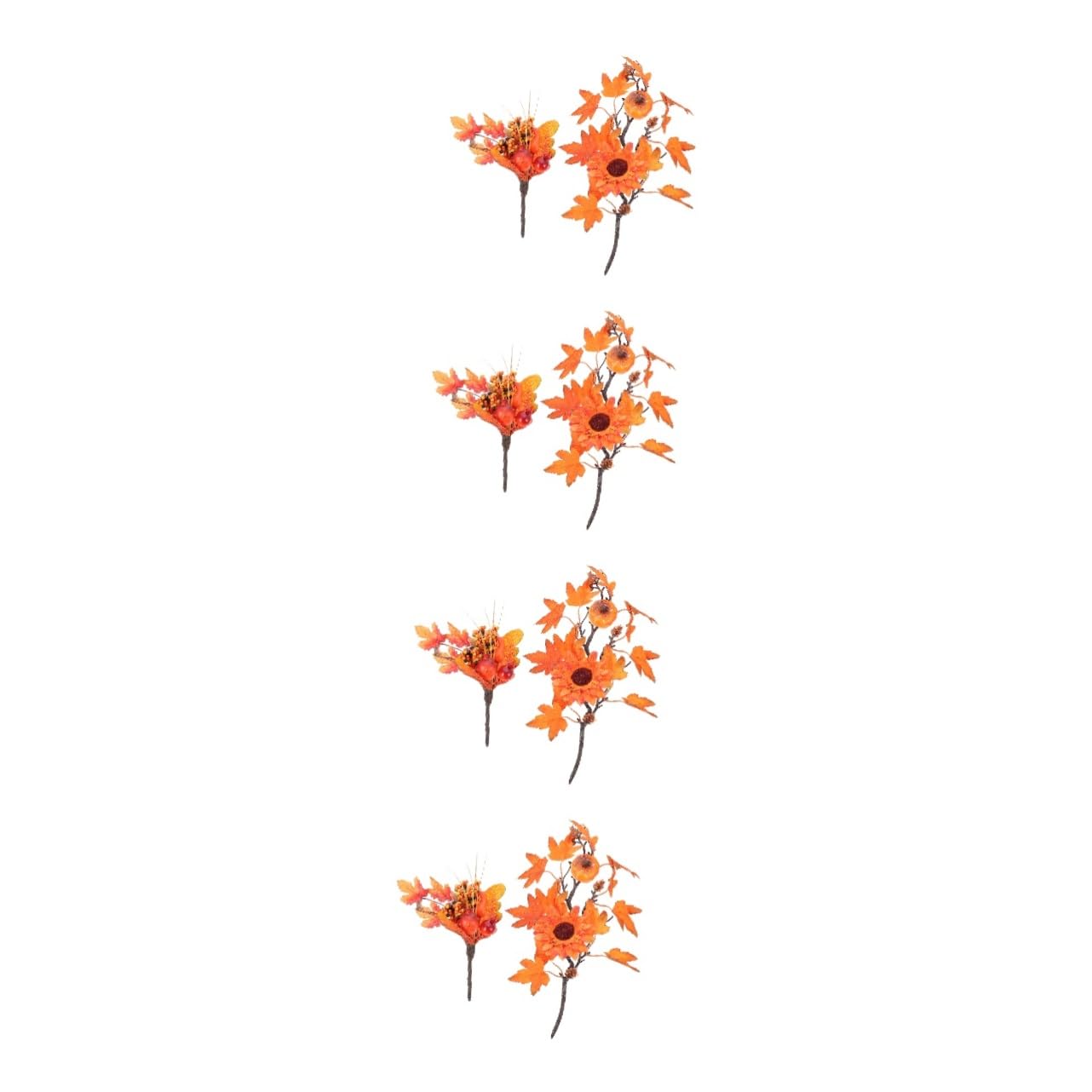 Branche de citrouille d'halloween artificielle et feuilles d'erable en plastique x8